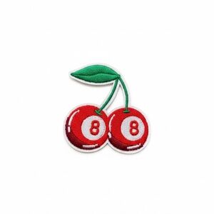 Cherry 8 Ball Embroidered Iron On Patch DIY Hat Jacket Bag Retro Y2K